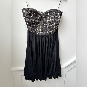 Anthropology dress - black and creme